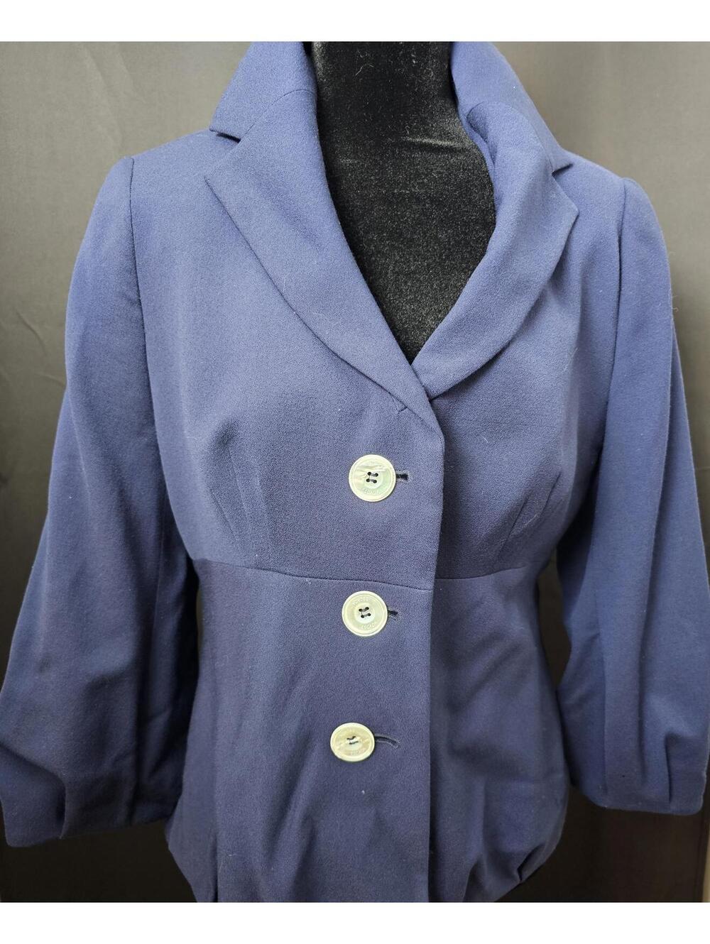Escada Jacket Navy Blue Womens 42/10 Business Blazer
